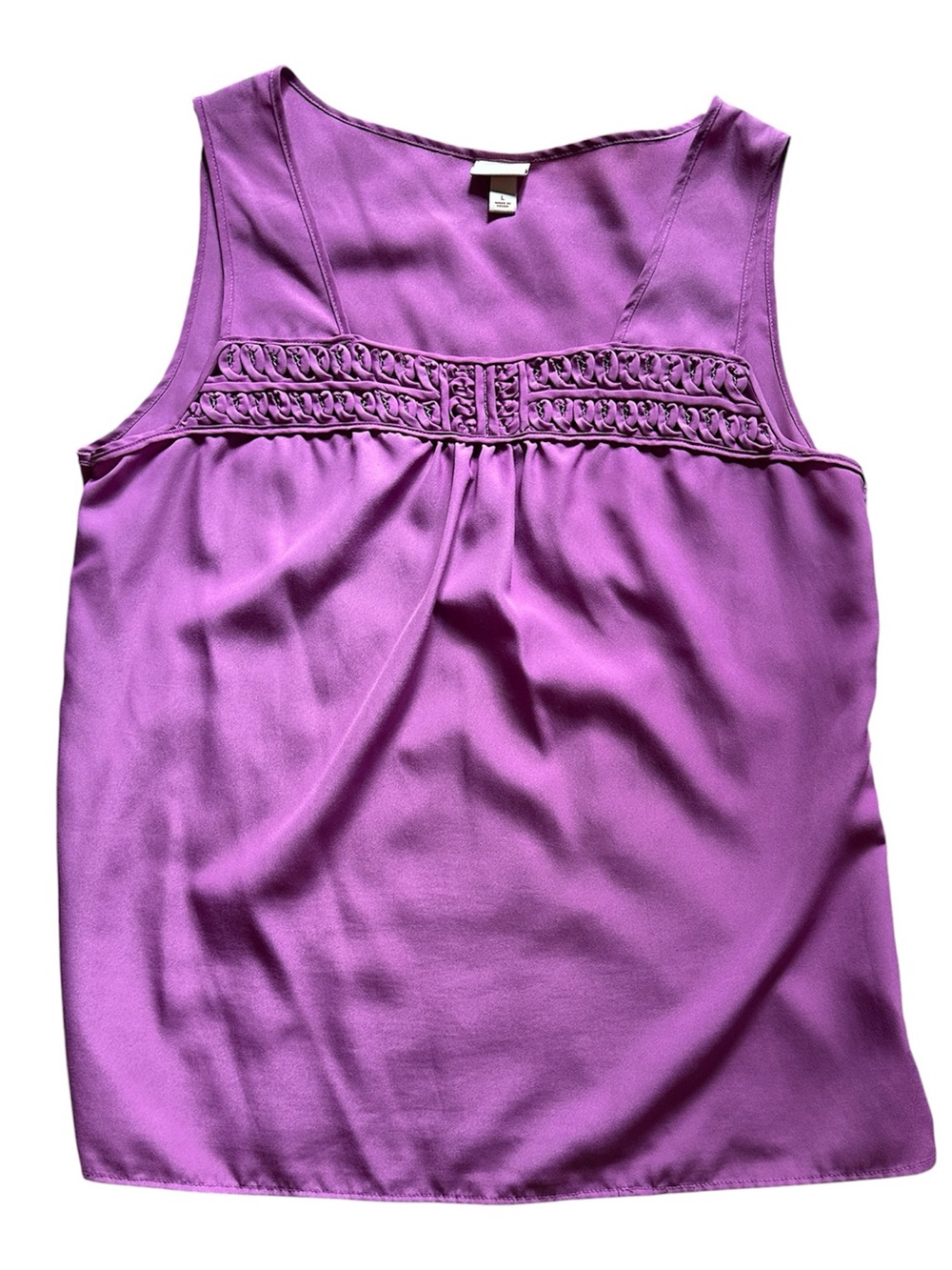 Merona Purple Sleeveless Woven Yoke Women's Top